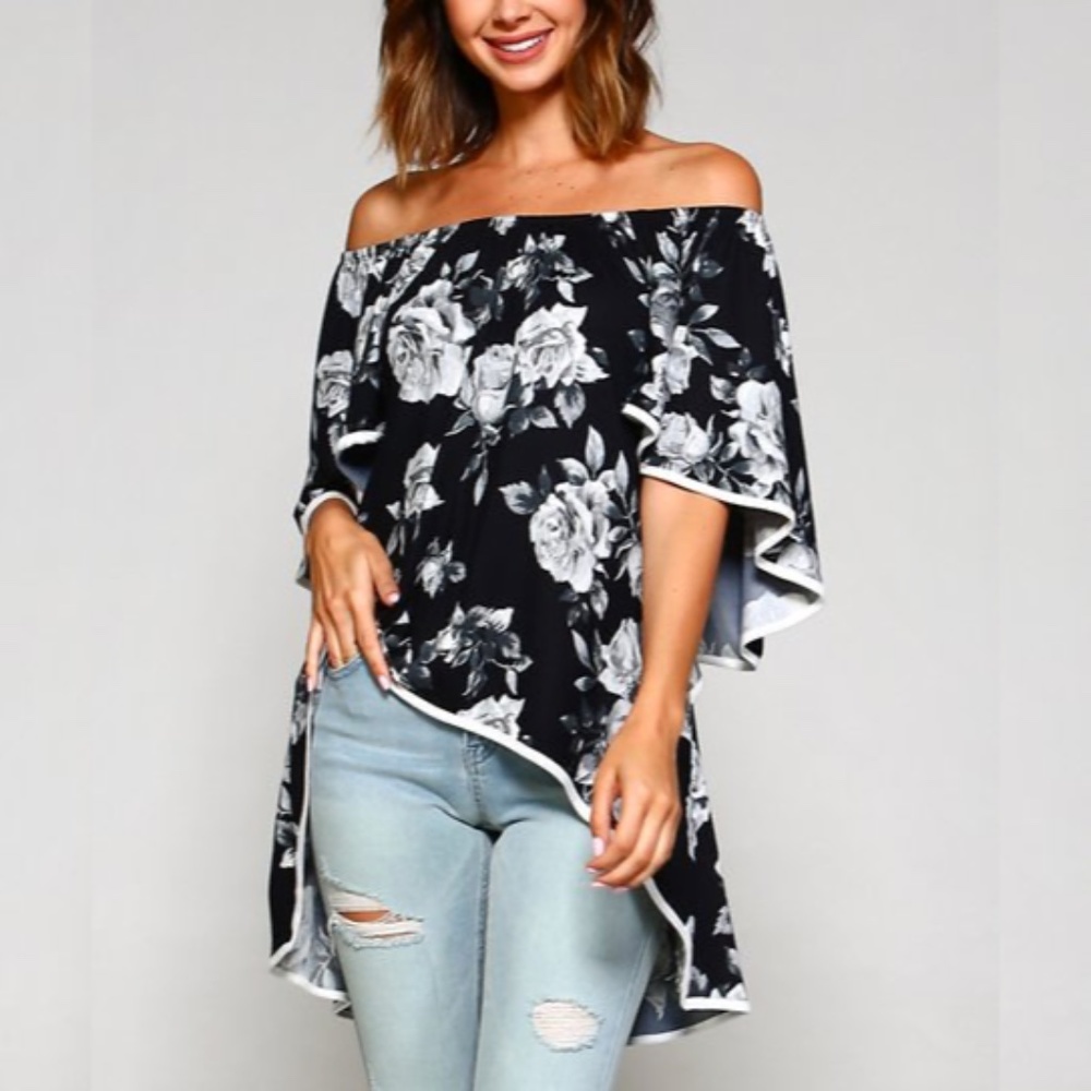 Eldridge Floral Off the Shoulder Boutique Top